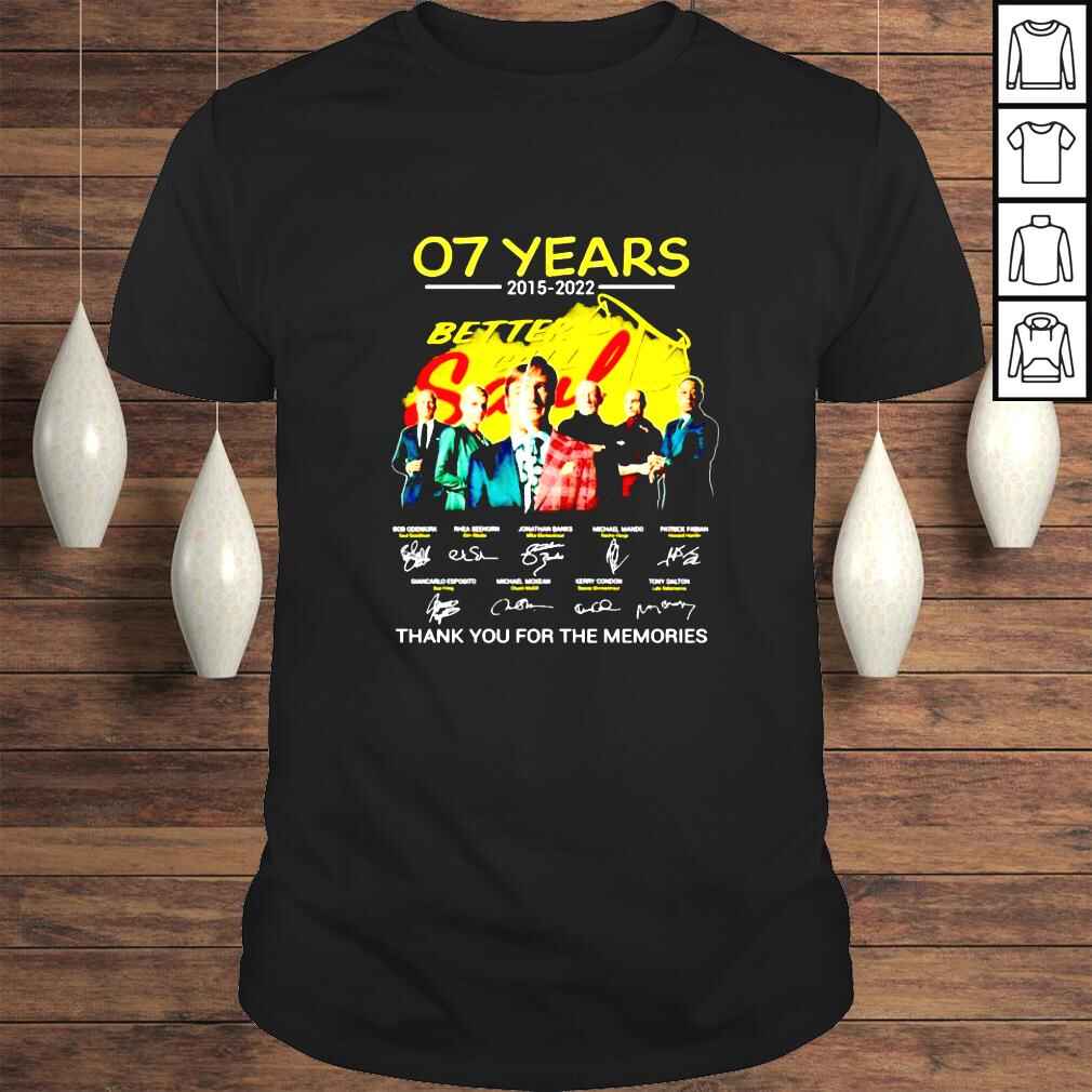 07 years 20152022 Better Call saul thank you for the memories signatures shirt