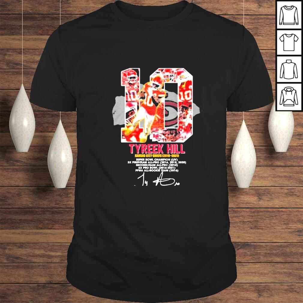 10 Tyreek hill Kansas City Chiefs thank you for the memories signatures shirt