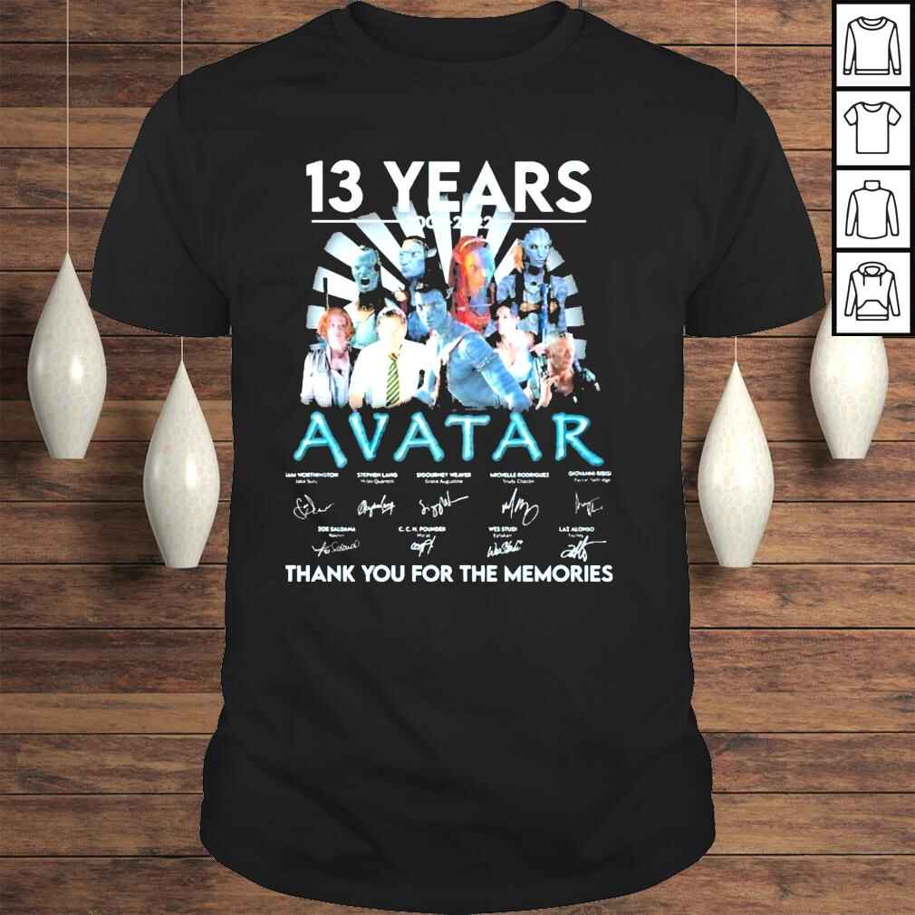 13 years 2009 2022 avatar thank you for the memories shirt