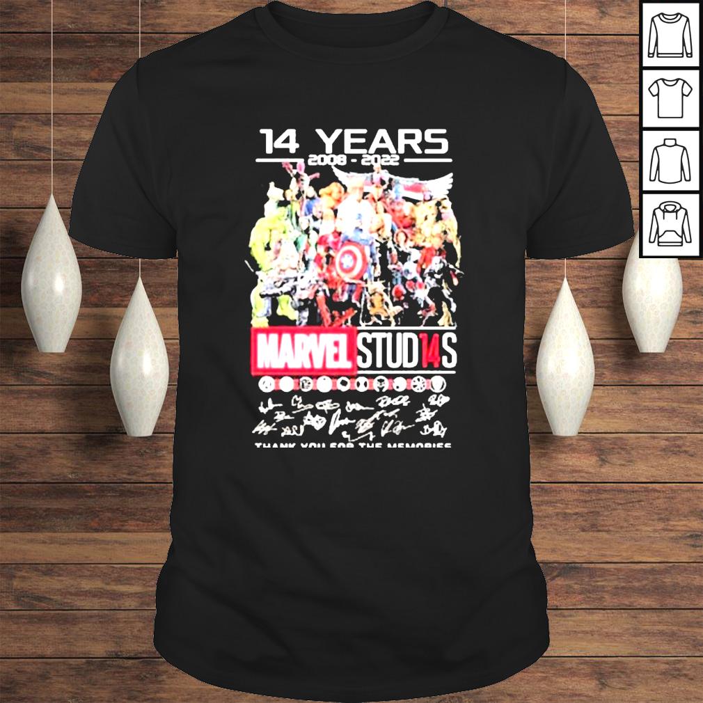 14 years 2008 2022 of Marvel studios characters thank you for the memories shirt