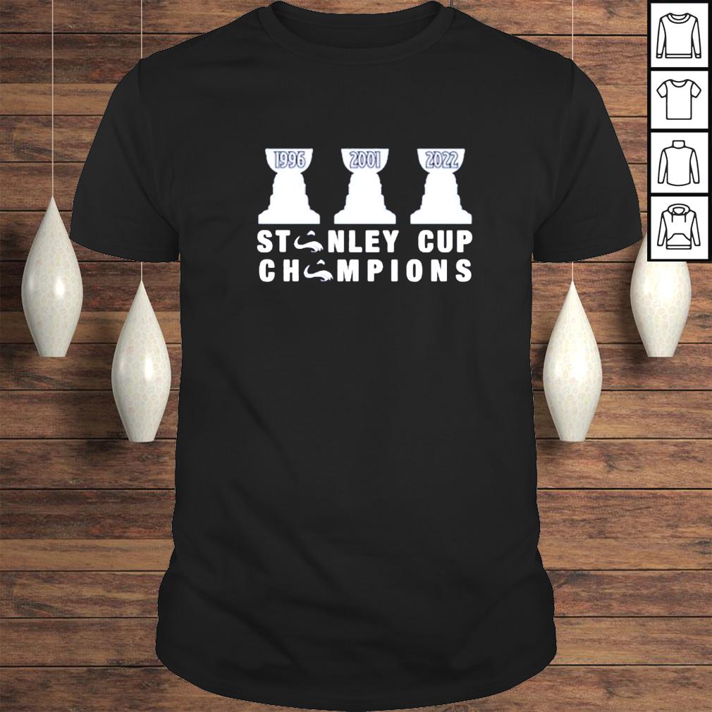 1996 2001 2022 Stanley Cup Champions Colorado Avalanche shirt