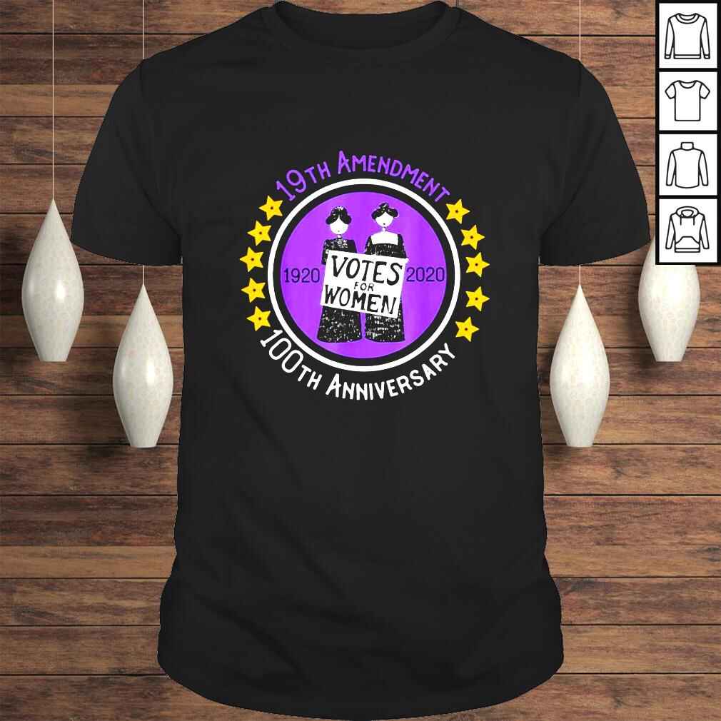 19th Amendment 100th anniversary votes for women 1920 2020 logo shirt