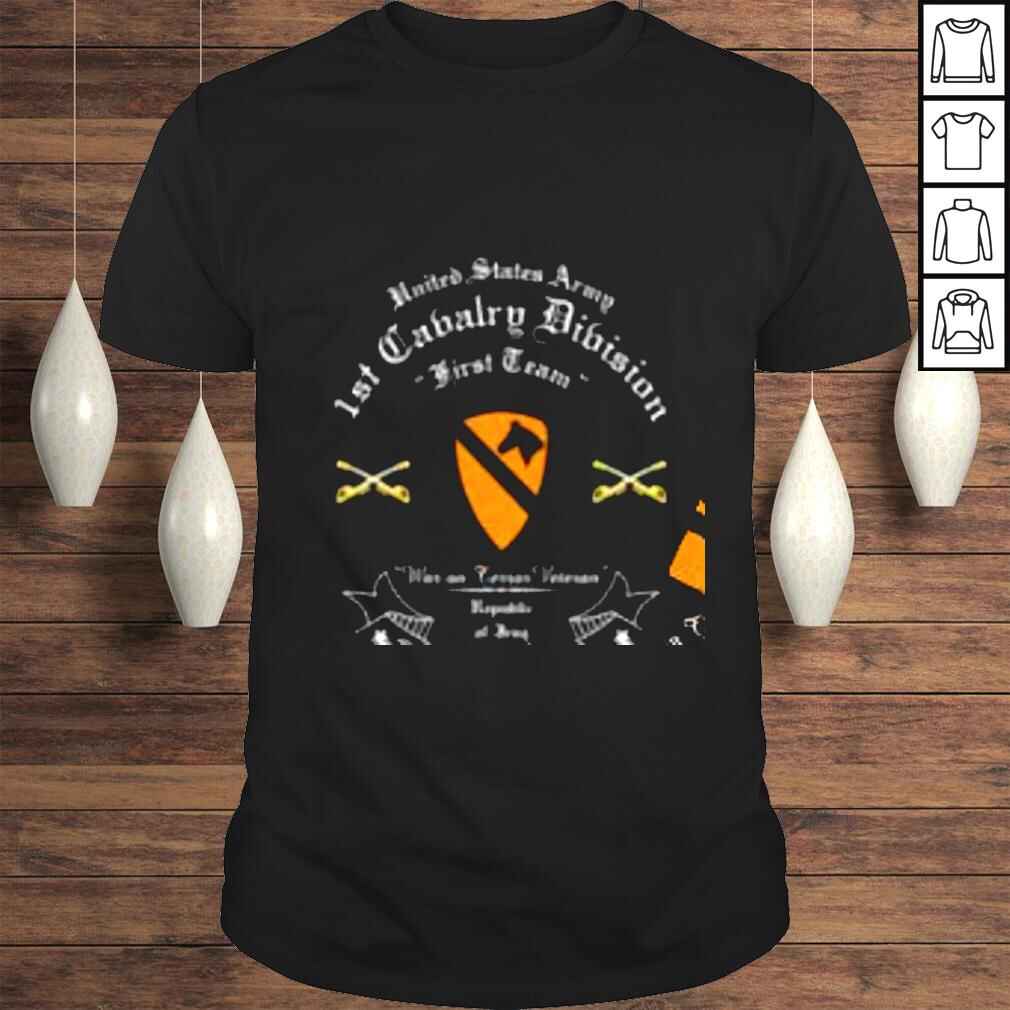 1st Cavalry Division First Team war on Terror Veteran republic of Iraq logo shirt