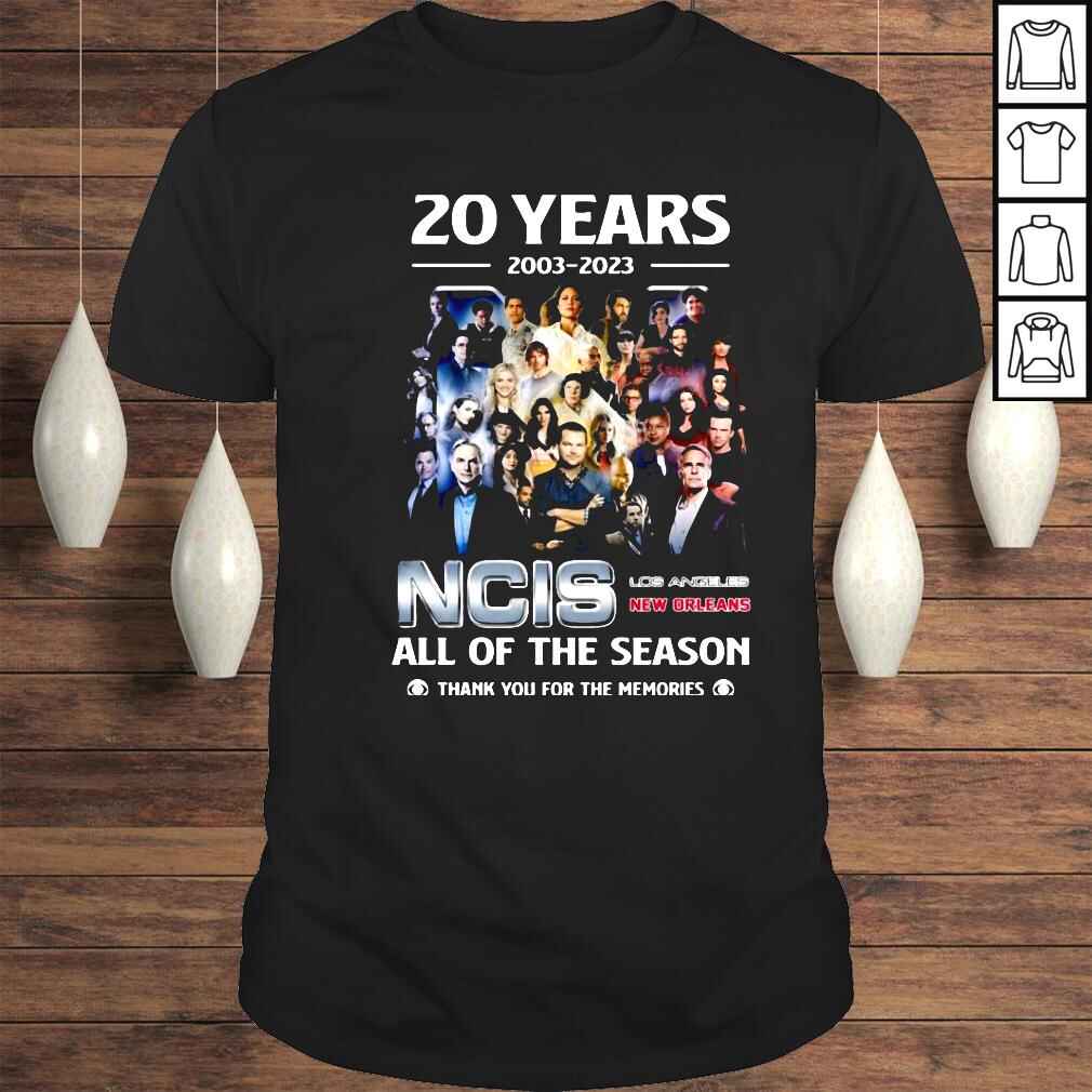 20 years 20032023 NCIS Los Angeles New Orleans all of the season thank you for the memories shirt