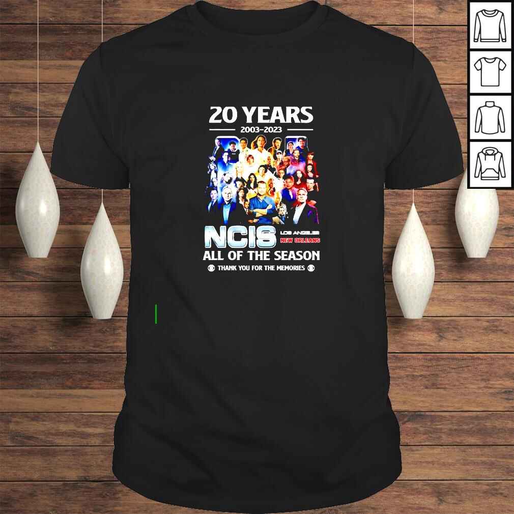20 years 2003 2023 NCIS Los Angeles New Orleans all of the season thank you for the memories shirt
