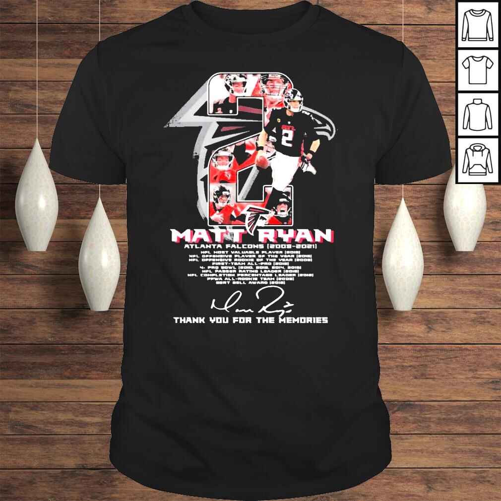 2 Matt Ryan Atlanta Falcons 20082021 thank You for the memories signature shirt