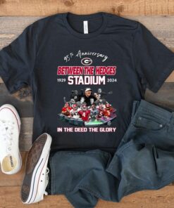 95th Anniversary Georgia Bulldogs Between The Hedges Stadium 1929-2024 In The Deed The Glory T Shirt