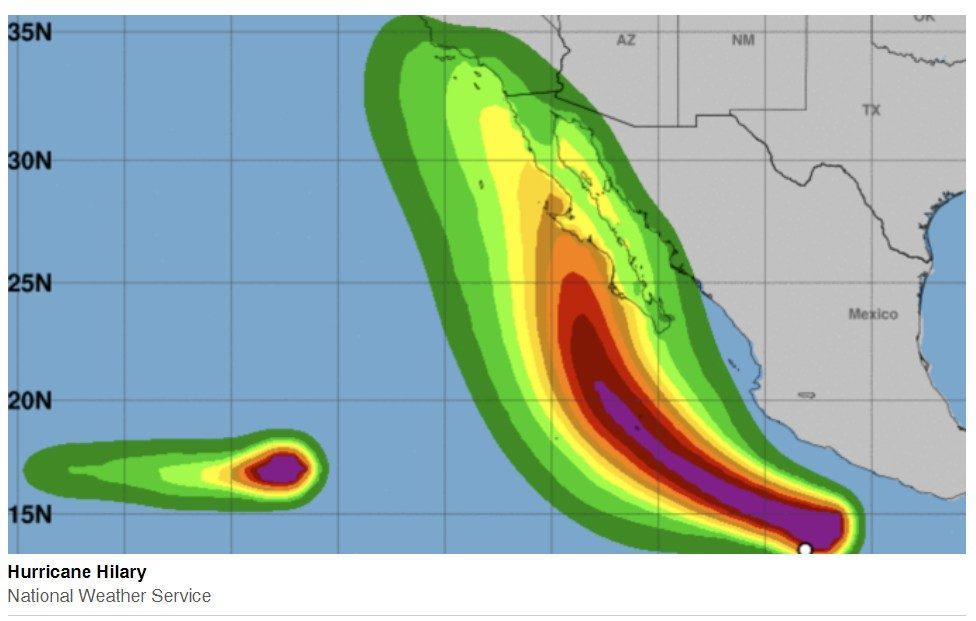 Hurricane Hilary Forecast To Hit L.A. Sunday With Tropical Storm-Force Wind, Rain & Big Waves