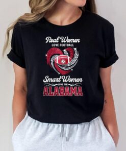 Real Women Love Football Smart Women Love The Alabama Crimson Tide 2023 T-Shirt