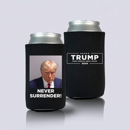 Trump Never Surrender Beverage Coolers White