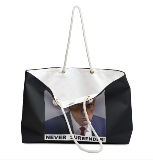 Trump Never Surrender Weekender Bag Open