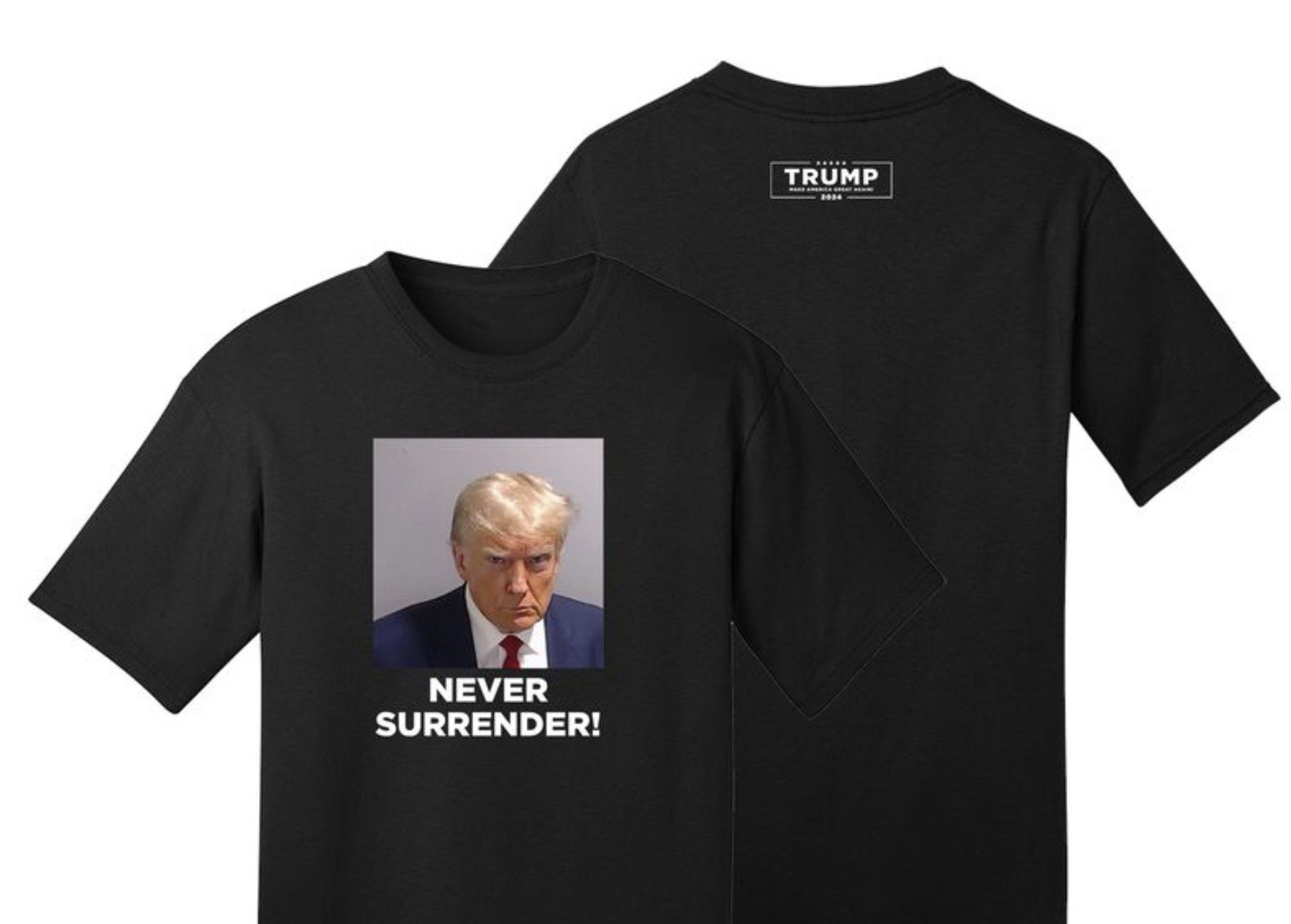 Trump Never Surrender Women T-Shirts Back