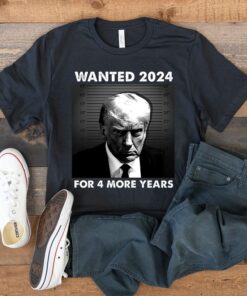 Wanted for president black white t shirt
