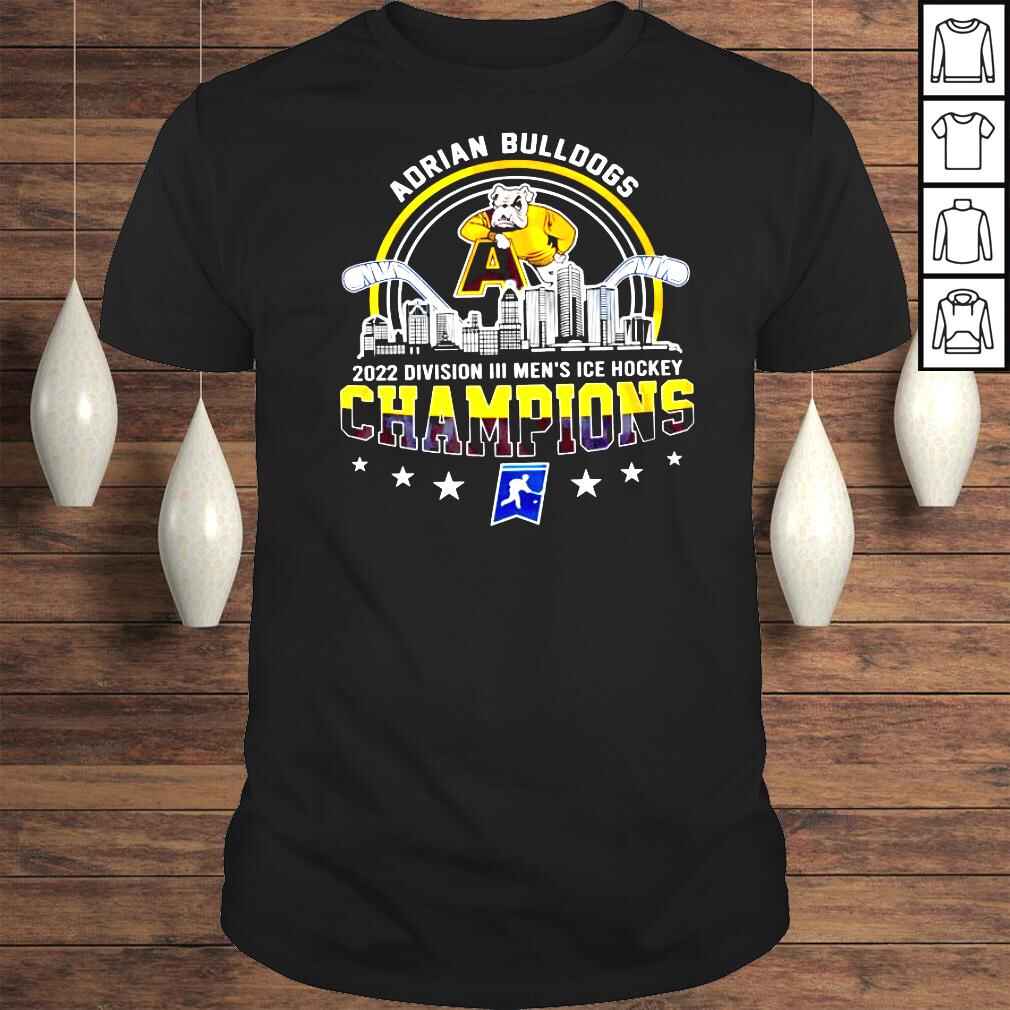 Adrian Bulldogs 2022 NCAA Division III Mens Ice Hockey Champions Tshirt