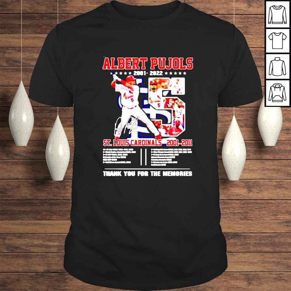 Albert Pujols St Louis Cardinals 20012022 signatures memories shirt