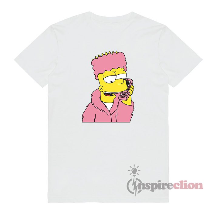 Bart Simpson Camron Dipset Killa Bart Pink Meme Hip Hop T-Shirt Clothes