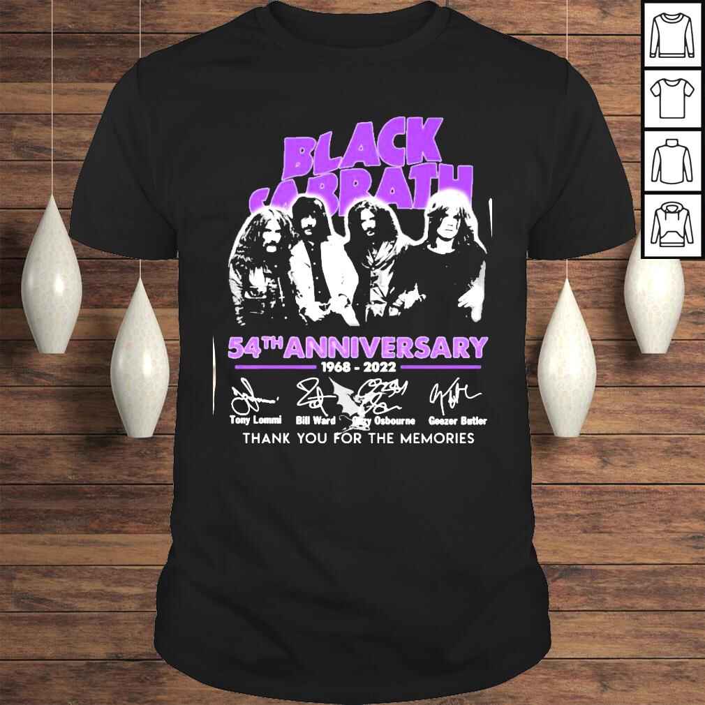 Black Sabbath 45th anniversary 1968 2022 signatures thank you for the memories shirt