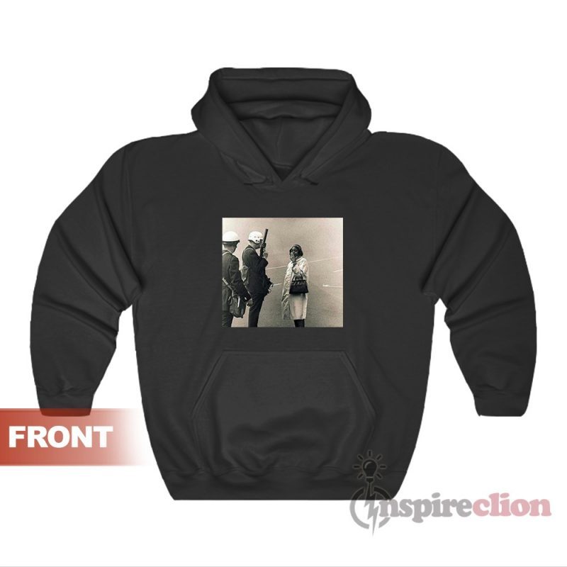 Classic Black Woman Smoking In Front Of The Police Hoodie For Unisex