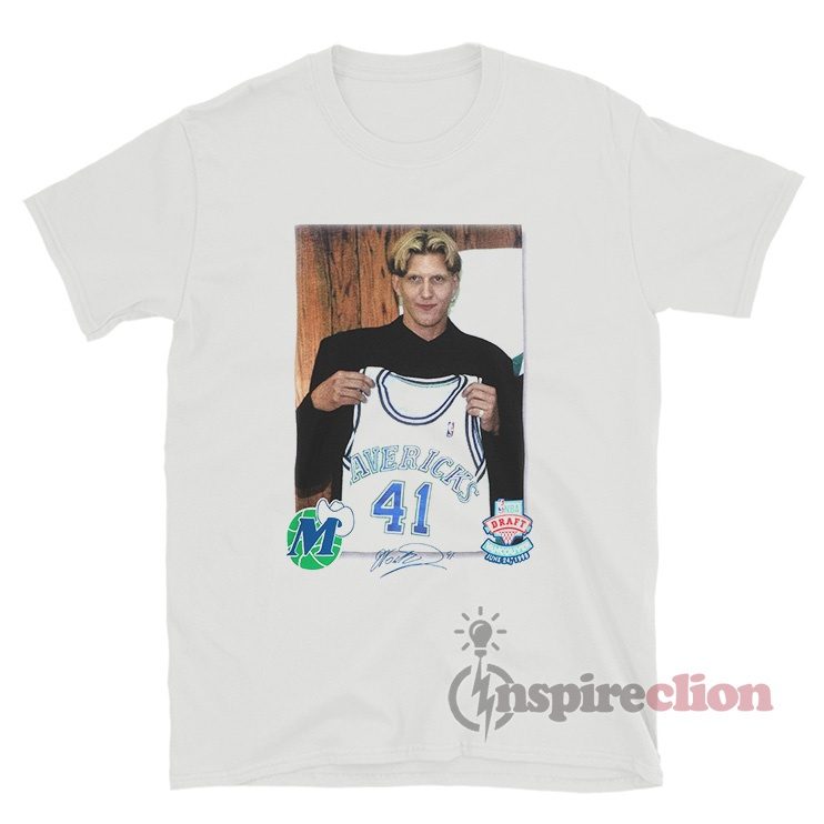 Dallas Mavericks Mitchell And Ness Dirk Nowitzki Draft Jersey T-Shirt