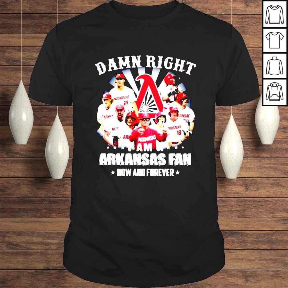 Damn right i am a Arkansas fan now and forever shirt