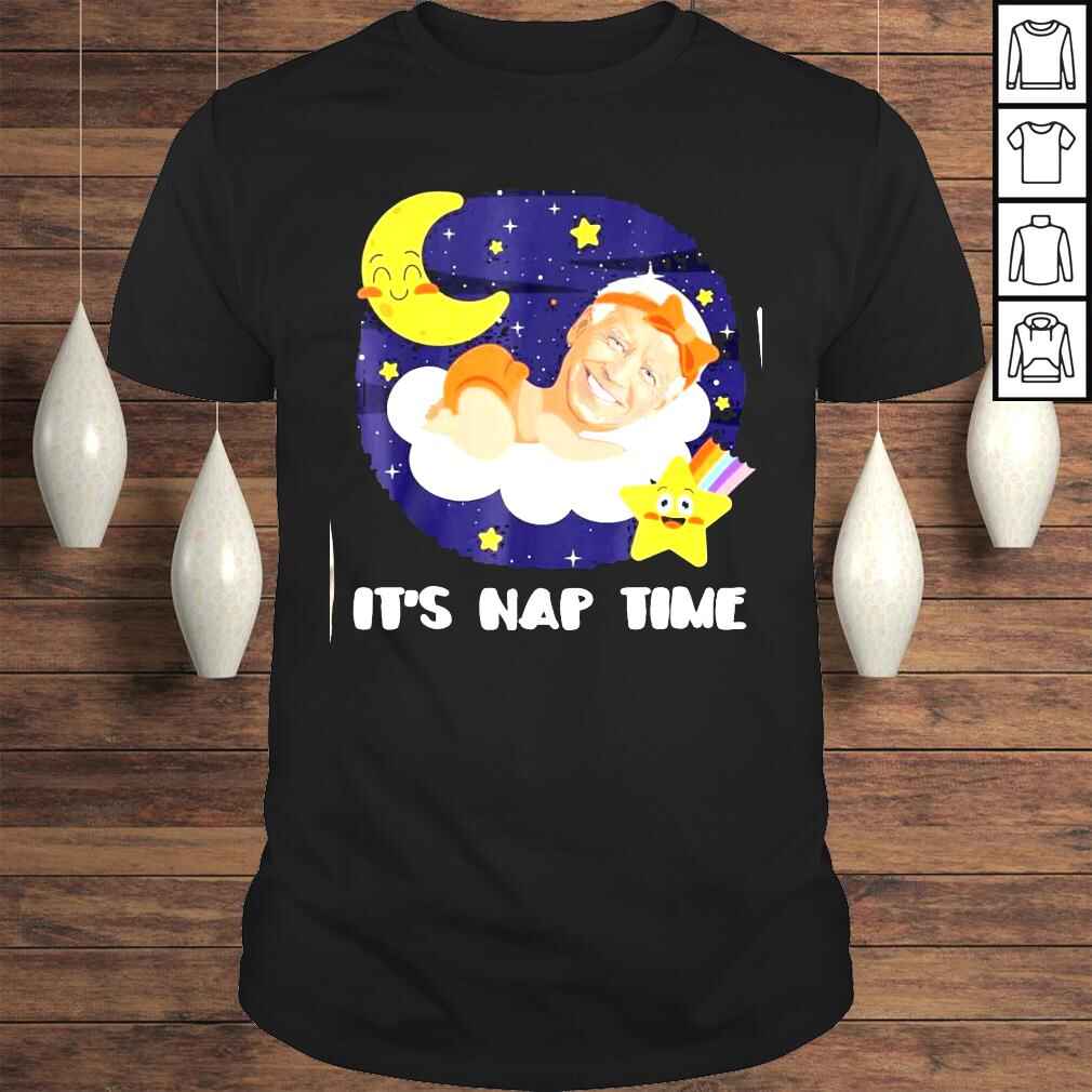 Funny President Joe Biden Taking A Nap On The Moon Cute Tee Shirt