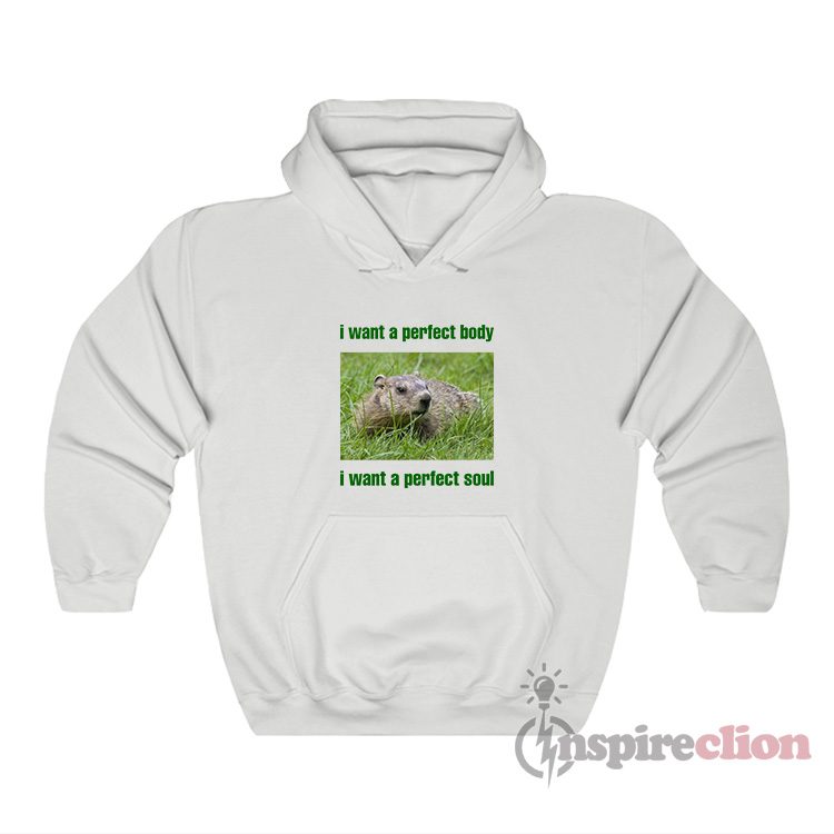 I Want A Perfect Body I Want A Perfect Soul Groundhog Hoodie