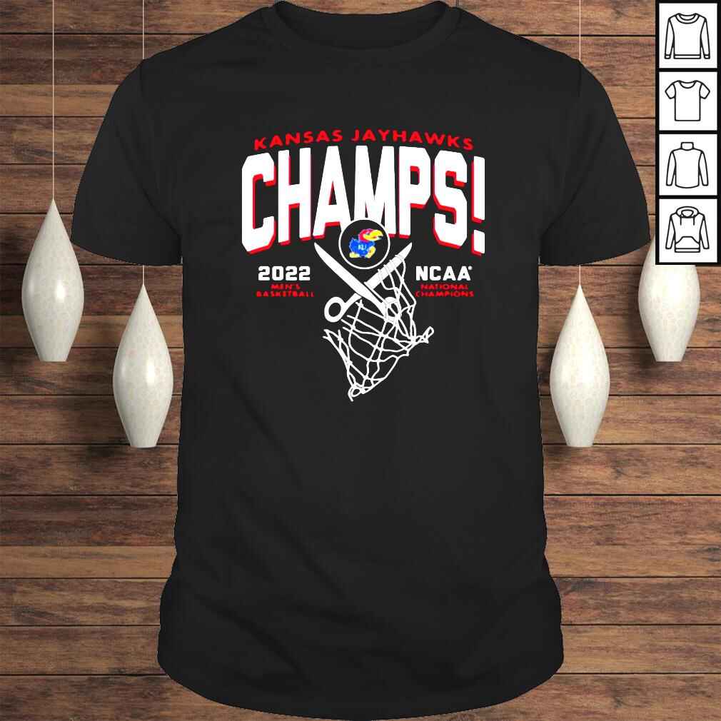 Kansas Jayhawks Blue 84 2022 NCAA Mens Basketball National Champions Cut The Net Tshirt