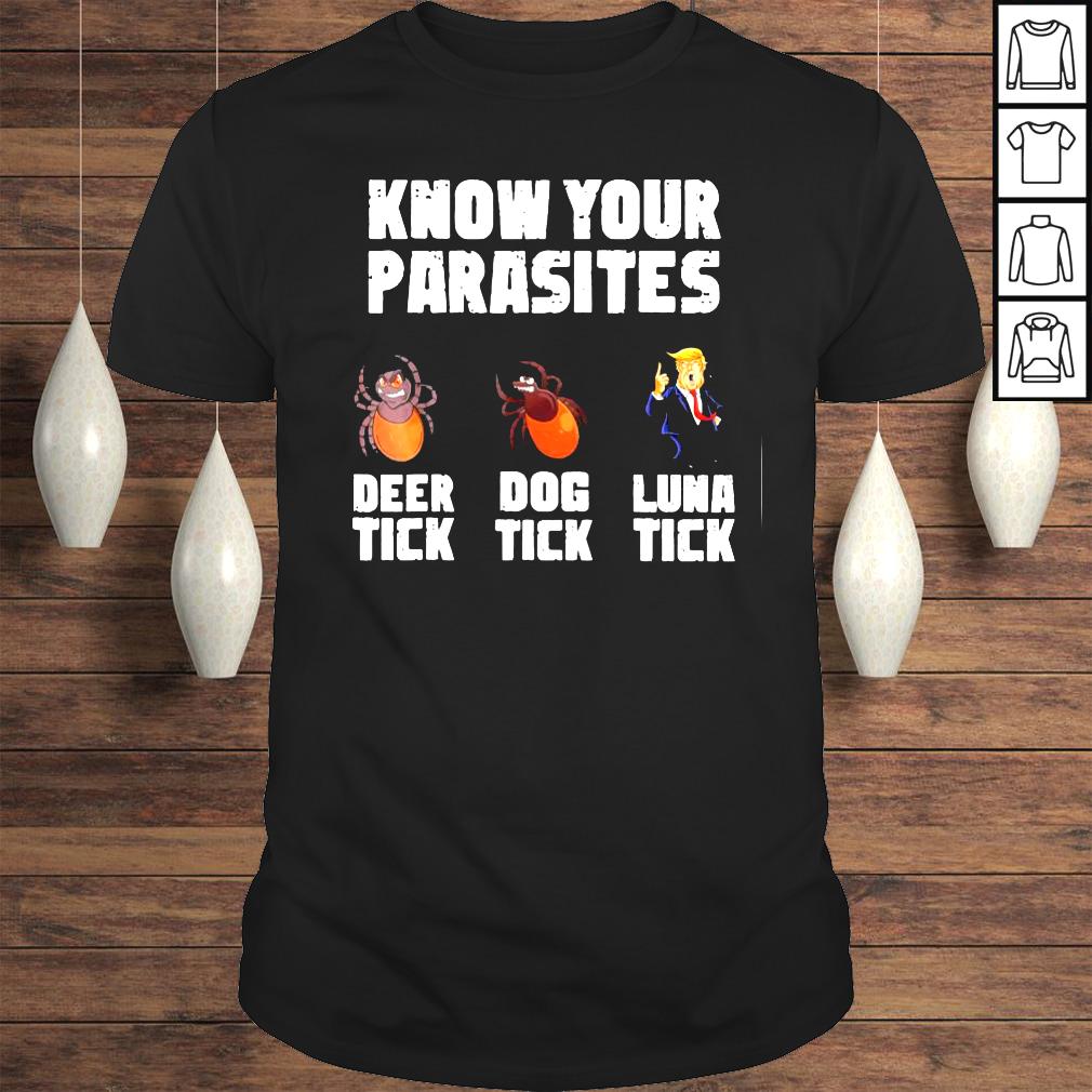 Know your parasites deer tick dog tick luna tick antiTrump shirt