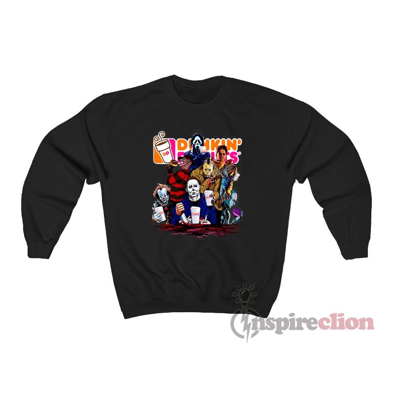 Mashup Horror Movies Killers With Dunkin' Donuts Sweatshirt