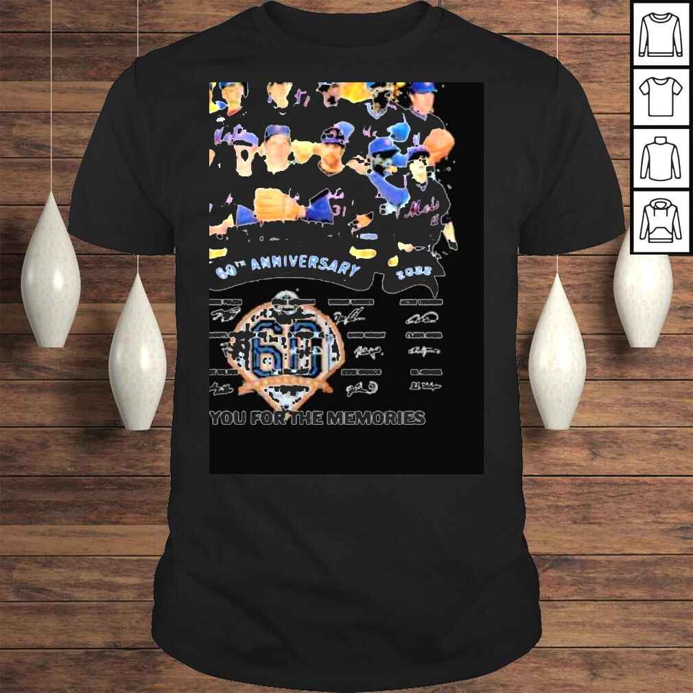 New york mets 60th anniversary thank for the memories signatures shirt