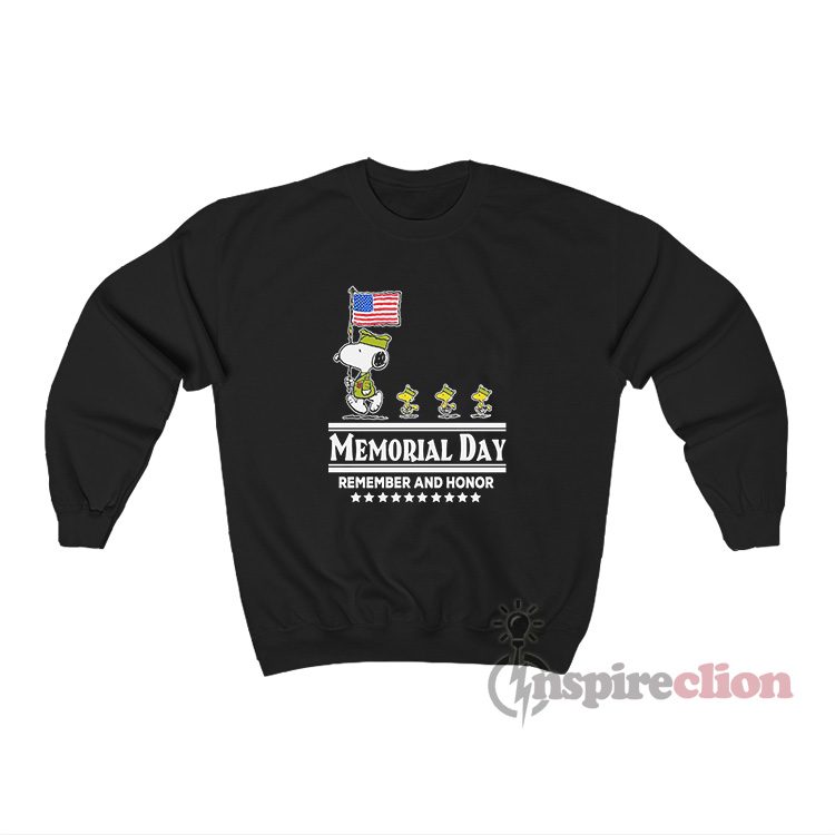 Peanuts Snoopy Memorial Day Remember And Honor Sweatshirt