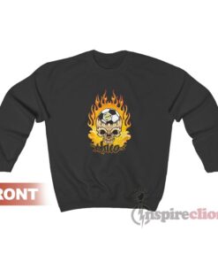 Vintage JNCO Jeans Flaming Skeleton Galaxy Soccer Sweatshirt