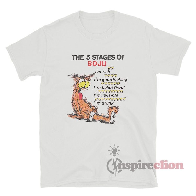Vintage The 5 Stages Of Soju Single Stitch T-Shirt