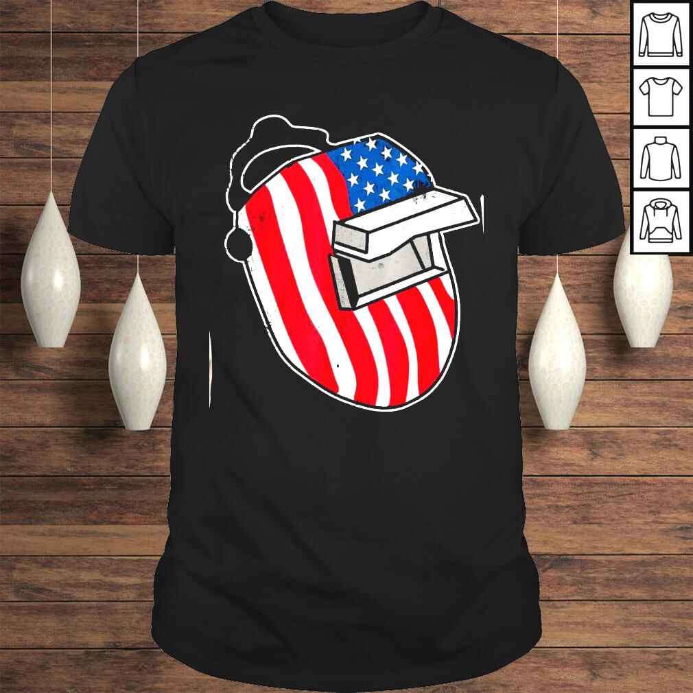 Welding Mask American Flag Vintage Patriotic Welder Tee Shirt