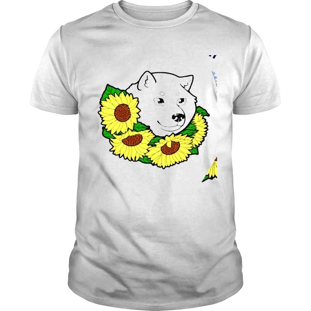 White Hokkaido face and Himawari Sunflowers Peace for Ukraine shirt