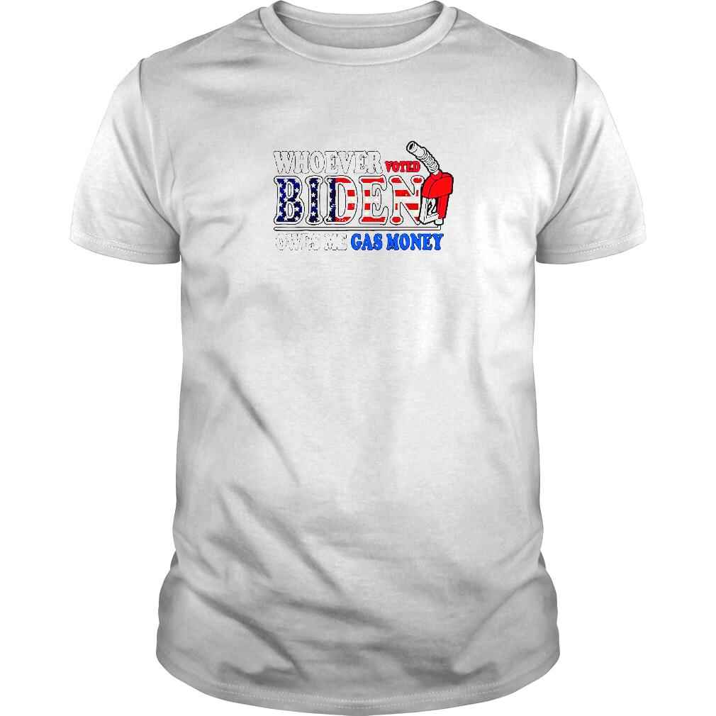 Whoever Voted Biden Owes Me Gas Money USA Flag Vintage TShirt