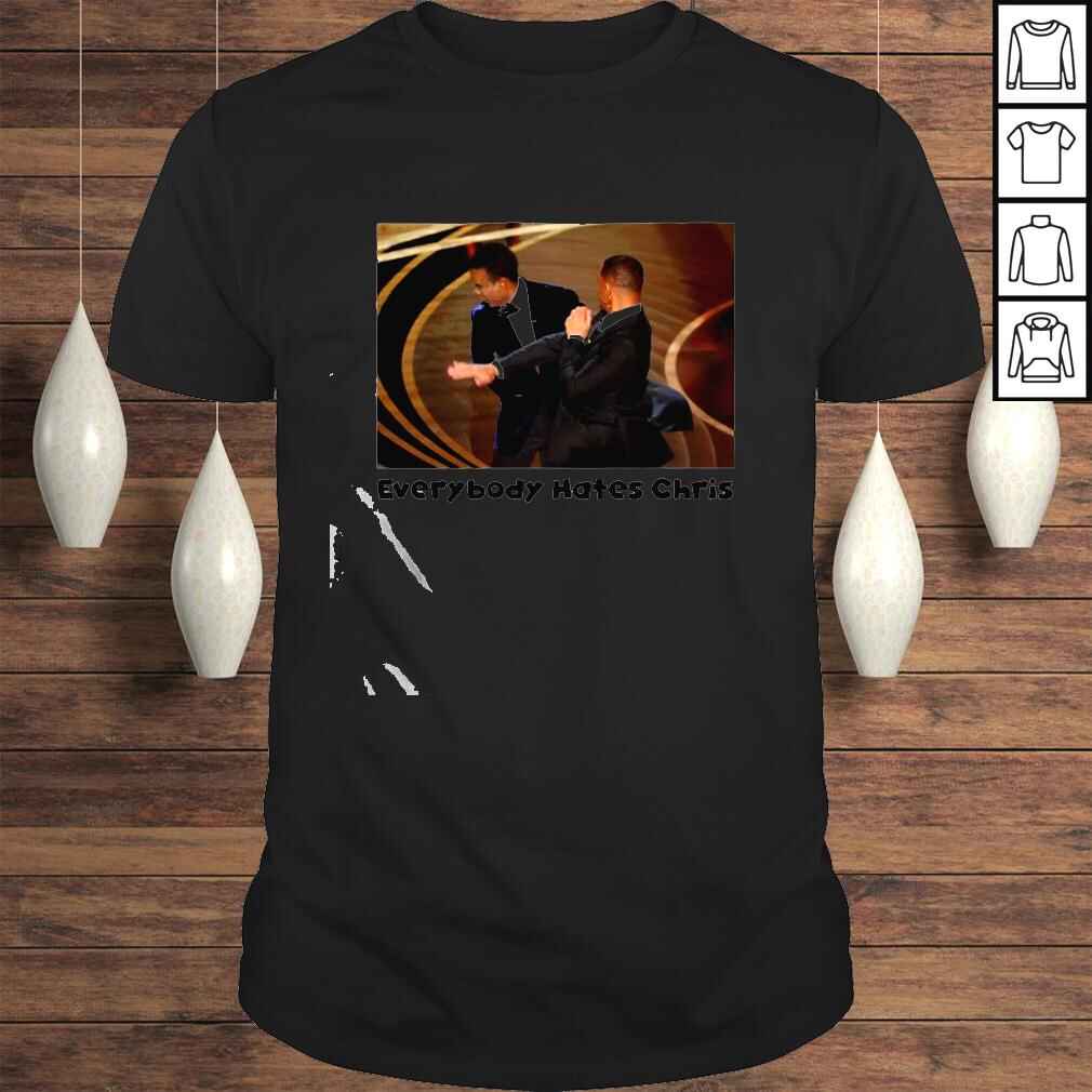 Will Smith slaps Chris Rock Oscars 2022 everybody hates Chris shirt