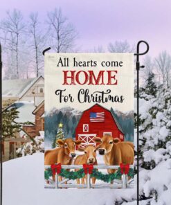 Cow Christmas Flag All Hearts Come Home For Christmas Cattle Jersey