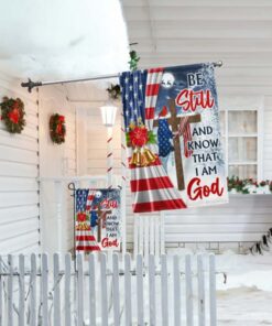 Jesus Christ Cross Christmas Flag Be Still & Know That I Am God Flag