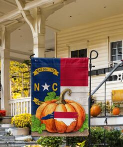 North Carolina Fall Halloween Thanksgiving Pumpkin Flag