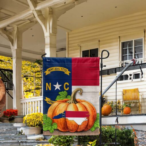 North Carolina Fall Halloween Thanksgiving Pumpkin Flag