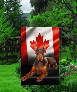 Red Doberman Pinscher Canadian Flag Dog Lover