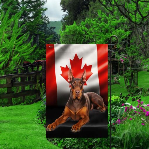 Red Doberman Pinscher Canadian Flag Dog Lover