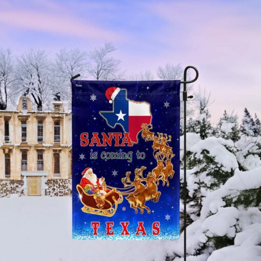 Texas Christmas Flag Santa Is Coming To Texas Flag