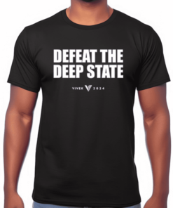 Vivek 2024 Defeat the Deep State Black 100% Cotton T-Shirt