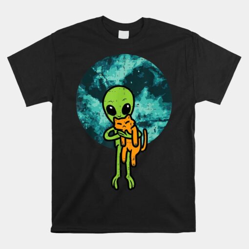 Alien And Cat Funny Ufo Space Feline Pet Owner Shirt