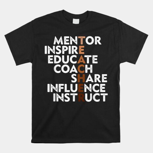 Black Teacher Inspiration Melanin African American Teachers Shirt