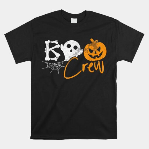 Boo Crew Lazy Halloween Ghost Pumpkin Bones Shirt