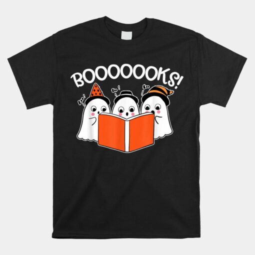 Boooks Lazy Diy Halloween Teacher Ghost Reading Shirt