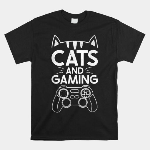 Cats And Gaming Funny Cat Shirt